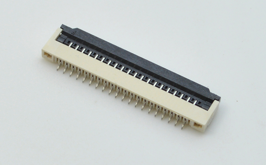 FFC/FPC插座 软排线接插件 青青草成人在线 间距1.0mm 26P 下接翻盖式