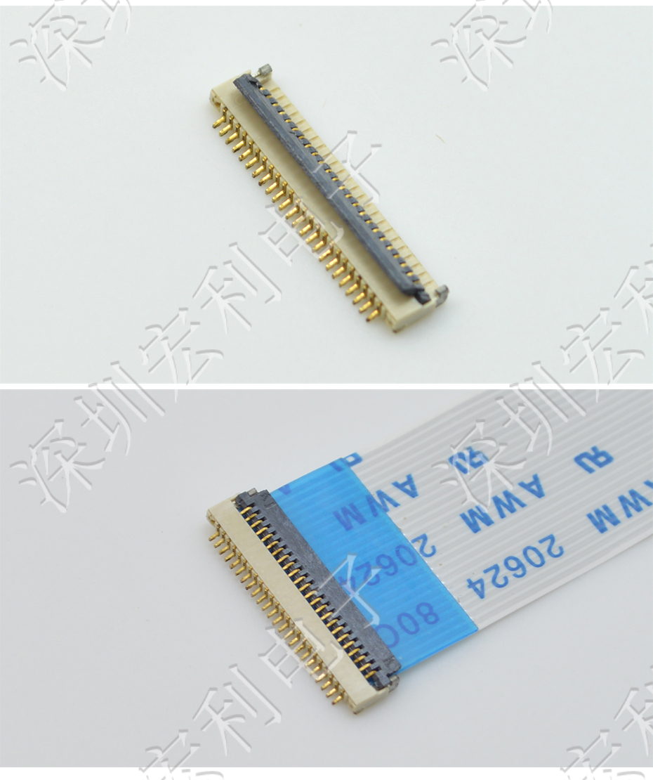 青青草成人在线 间距0.5mm 高H1.0 40P下接翻盖 SMT耐高温贴片连接器