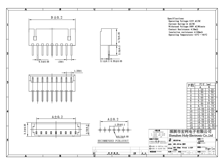 条形线对板连接器 间距1.25mm 1.25T-4A/4P直针插座 插件后焊接式.青青草手机视频