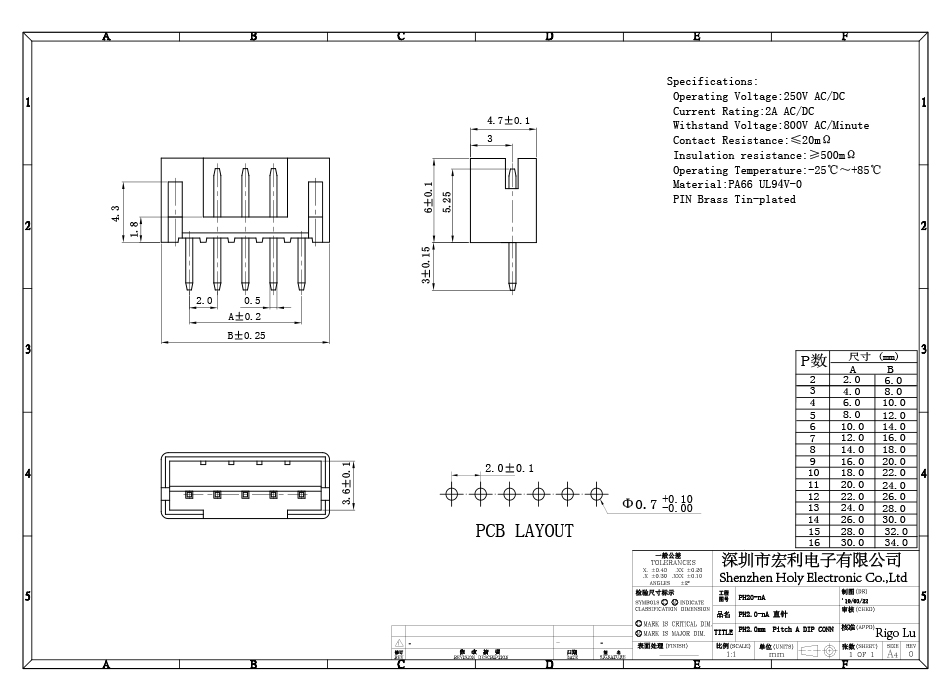 源头厂家 PH2.0间距 9P-16P 后焊直插 用于多种PCB链接线插座,青青草手机视频